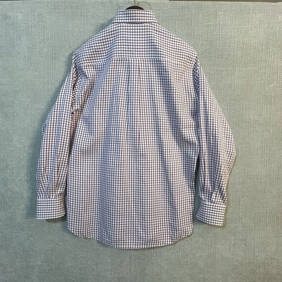 Peter Millar Shirt Men Medium Nanoluxe Purple Check Long Sleeve Button Up Preppy - Picture 7 of 7